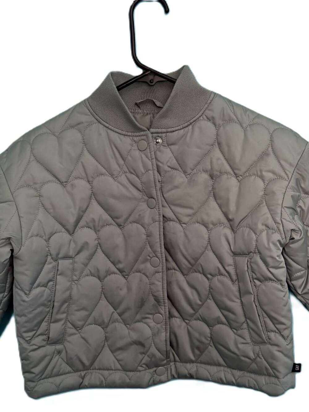 **RARE** Gap Kids Sage Green Heart Quilted Bomber Jacket-Near Perfect Condition!